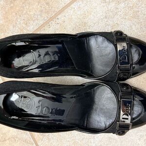 Dior Women's Black Patent Leather Flats